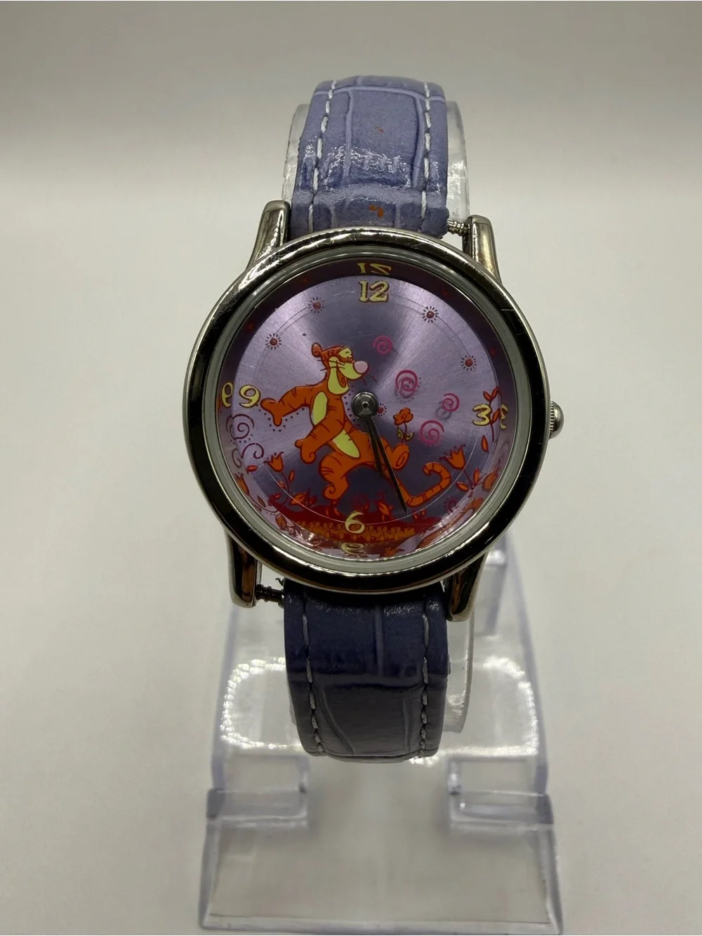 Women's Seiko Disney Tigger Watch Purple Face & Leather Band (New Battery)